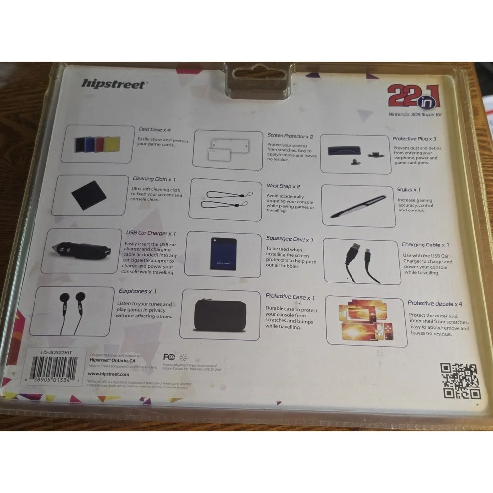 Nintendo 3DS Super 22 pc Accessory Kit USB Car Charger Stylus Earphone Card Case